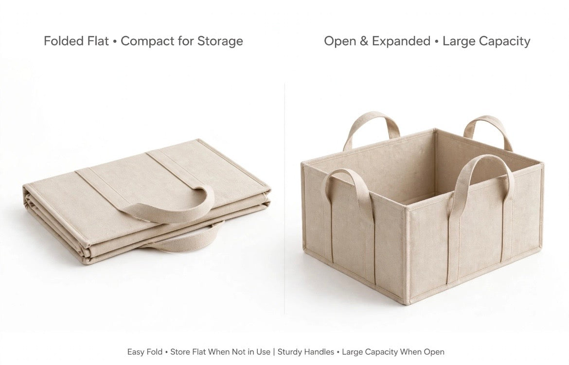 Space-Saving Foldable Storage Box - Large Capacity